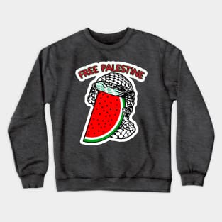 Watermelon Keffiyeh - Half Wrap - Free Palestine - Front Crewneck Sweatshirt